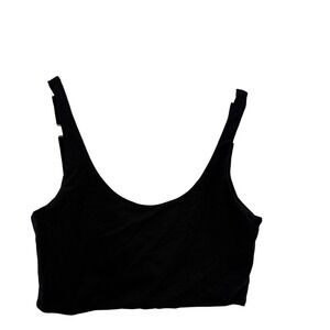 Cotton On Crop Top Womens S Black Scoop Neck Sleeveless Solid Basic Stretch